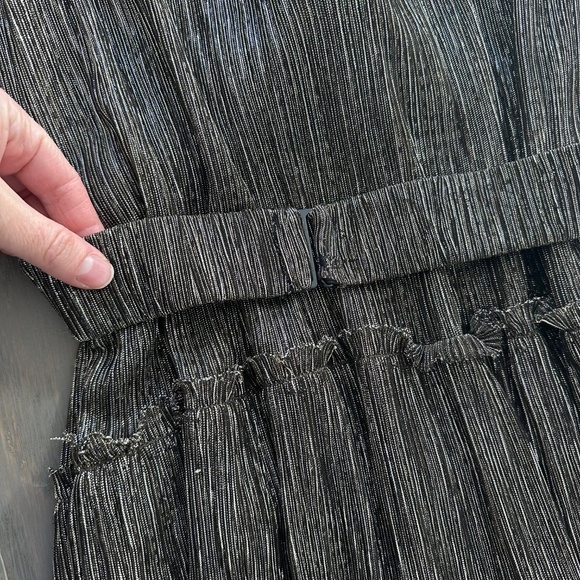 Sabina Musayev Helena Metallic Tiered Maxi Dress with belt - Size Medium - Picture 7 of 10